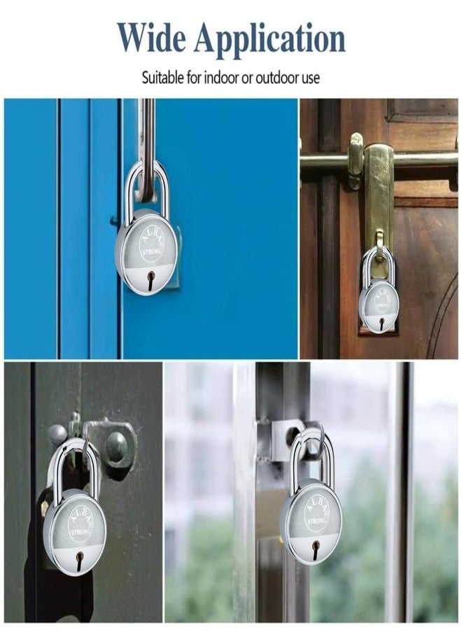 Alba Strong Premium Chrome Finish Padlock 50mm with 3 Milled Keys | Rust-Resistant Heavy-Duty Security Lock for Home, Office & Commercial Use (Pack of 1) - Image 3